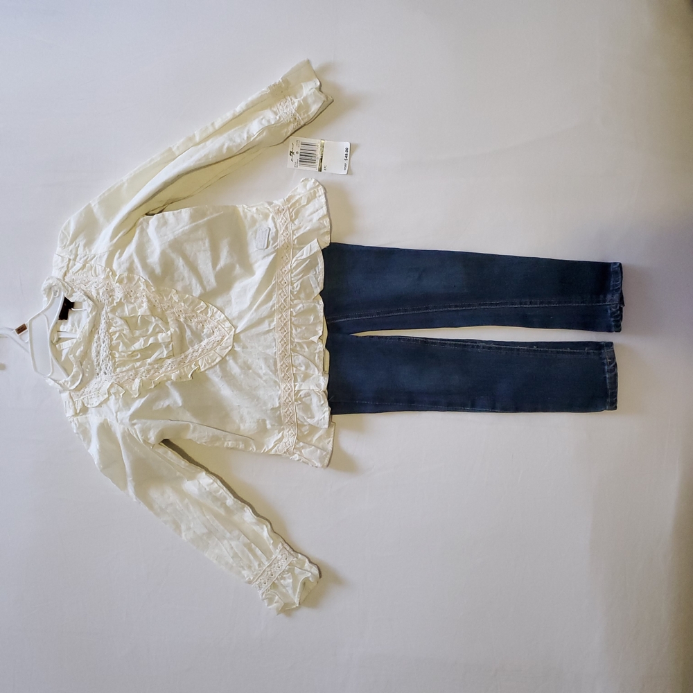 Girls 7 For All Mandkind Blue Skinny Jeans Set Classic Style